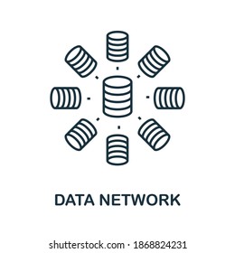 Data Network icon. Simple line element from data organization collection. Filled Data Network icon for templates, infographics and more.