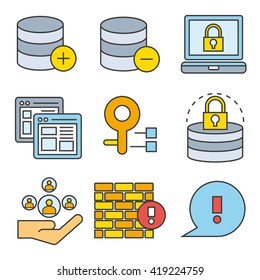 data network and internet icons