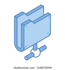 Data network, an isometric icon of shared folder 

