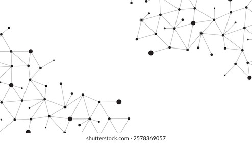 data network lines with dots on corners in transparent background