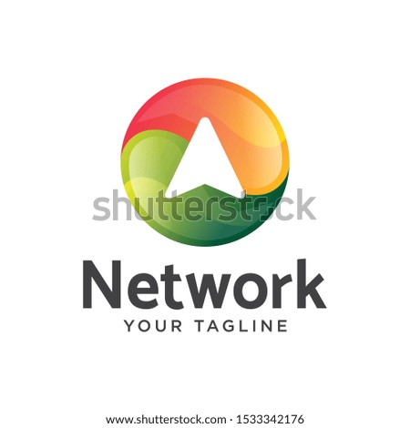 data network modern logo. upload logo modern 3d.