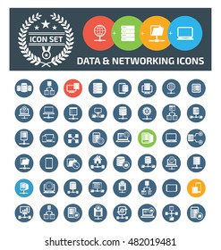 
Data and networking icons design,clean vector