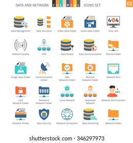 Data And Networks Colorful Icon Set 02