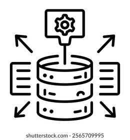 Data normalization icon in line style 