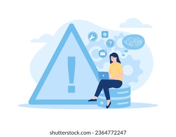 Data not safe, stealed data trending concept flat illustration