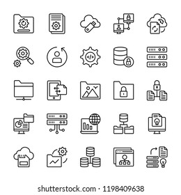 Data Organization Icons Pack Stock Vector (Royalty Free) 1198409638 ...