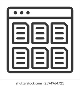 Data Outline Icon Vector Illustration
