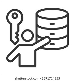 Data Owner Outline Icon Vector Illustration