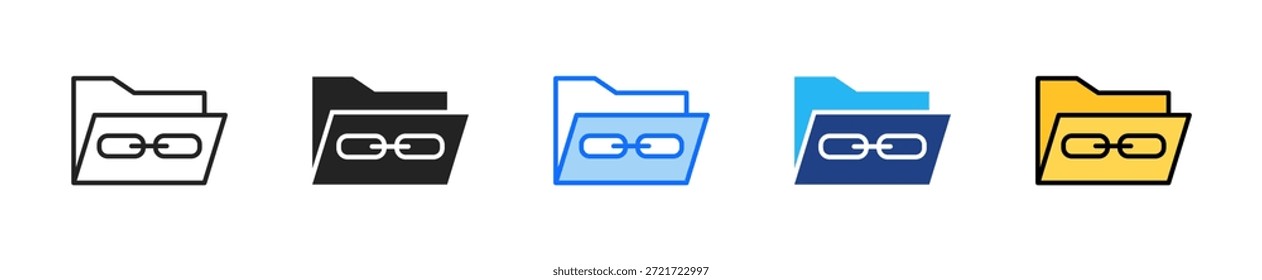 Conjunto de iconos de cadena de propiedad de datos Colección de estilos múltiples