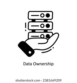 Data Ownership doodle Icon Design illustration. Networking Symbol on White background EPS 10 File