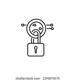 data, padlock icon. Element of technological data icon for mobile concept and web apps. Thin line data, padlock icon can be used for web and mobile