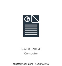 Data page icon vector. Trendy flat data page icon from computer collection isolated on white background. Vector illustration can be used for web and mobile graphic design, logo, eps10