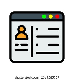 Daten, Seite, Portfolio, mein Profil, Symbol