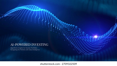 Partículas de datos e información digital en el espacio cósmico azul profundo. Concepto de explosión de big data, tecnología blockchain, procesamiento de datos de IA, energía de red. Telón de fondo para presentaciones y fondos dinámicos.