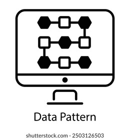 Data pattern in system, a line icon