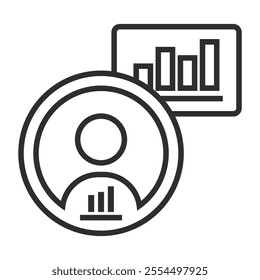 Data People Outline Icon Vector