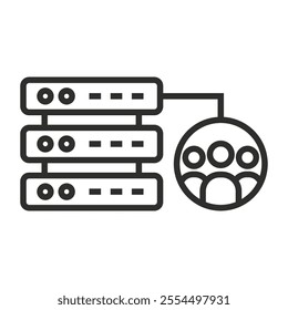 Data People Outline Icon Vector