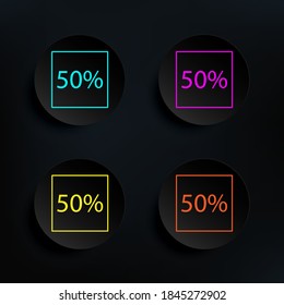 Data percentage dark badge color set icon. Simple thin line, outline vector of web icons for ui and ux, website or mobile application