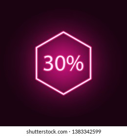 data percentage neon icon. Elements of online and web set. Simple icon for websites, web design, mobile app, info graphics