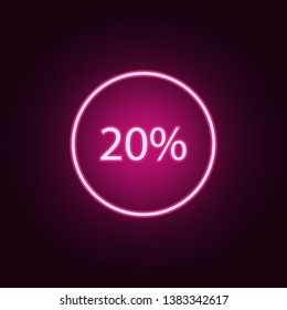 data percentage neon icon. Elements of online and web set. Simple icon for websites, web design, mobile app, info graphics