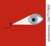 Data and personal privacy issues, vector concept. Symbol of surveillance, security, theft. Minimal design eps10 illustration.