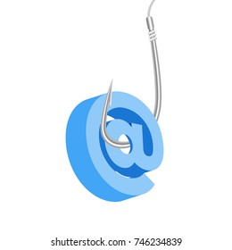 Data phishing e-mail, hacking online  consept. Vector illustration.