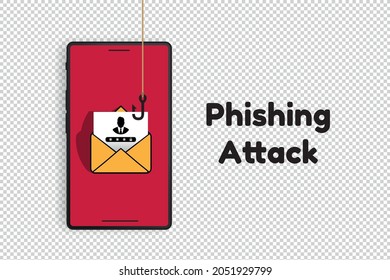 Data Phishing Hacking Scam Concept - Technology Vector Illustration - Isolated On Transparent Background