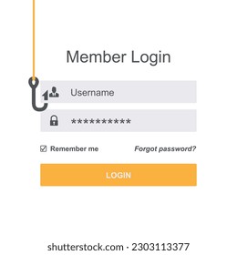 Data Phishing Hacking Scam Concept - Technology Vector Illustration - Isolated On White Background