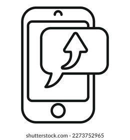Data phone repost icon outline vector. Research graph. Market information