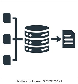 Data Pipeline Glyph Icon Vector Illustration