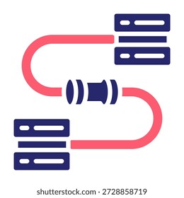 Ilustración vectorial de estilo de relleno de color de icono de canalización de datos