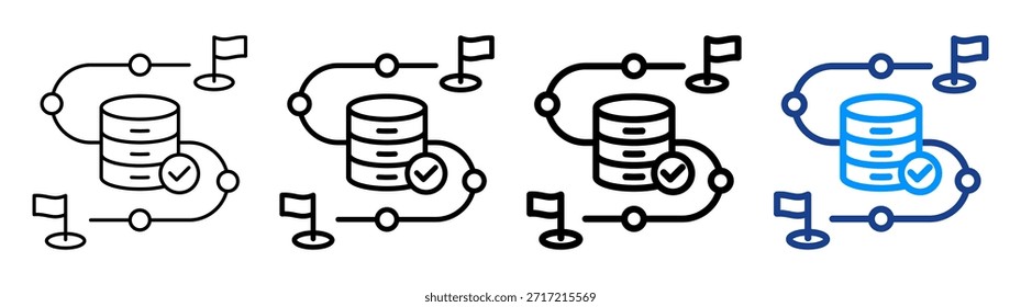 Conjunto de Colección de contorno diferente de icono de canalización de datos