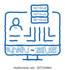 data policy sketch icon vector. Hand drawn blue doodle line art data policy sign. isolated symbol illustration