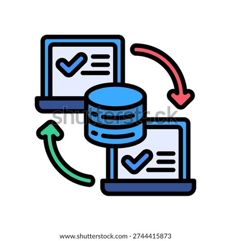 Data Portability Icon Lineal Color Vector Illustration