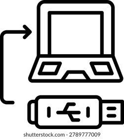 Data Portability Line Icon and Vector