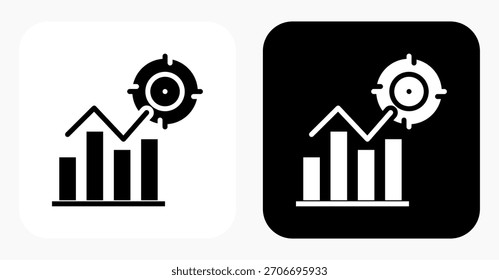 Predicción de datos icono en blanco y negro