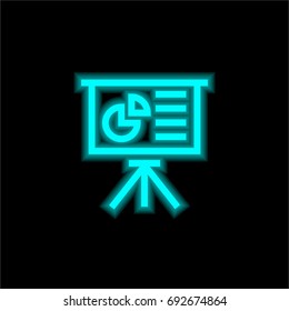 Data Presentation blue glowing neon ui ux icon. Glowing sign logo vector