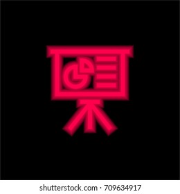Data Presentation red glowing neon ui ux icon. Glowing sign logo vector