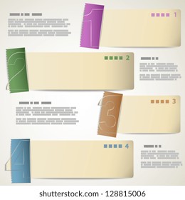 Data presentation strips with color stickers vector illustration