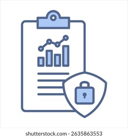 Ilustração do vetor de ícone azul de privacidade de dados