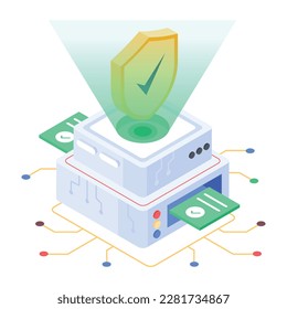 Data privacy concept icon in isometric style 