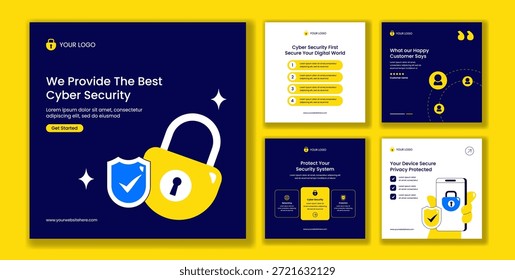 Privacidade de Dados e Segurança Cibernética Desenhado à Mão Fundo para Mídia Social Post Ilustração
