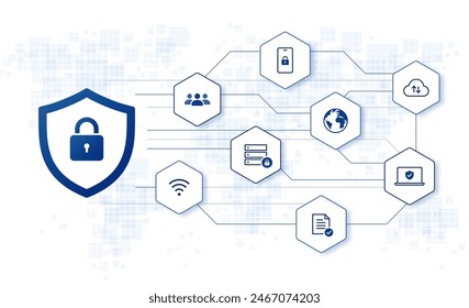 data privacy and cyber security vector illustration