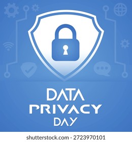 Data Privacy Day Awareness Banner. Cyber Security And Personal Data Protection Vector