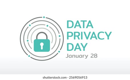 Data Privacy Day Design. International day on January 28. An annual raise awareness of all things privacy and data protection. Flat vector illustration.