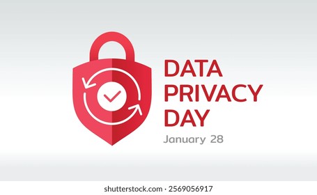 Data Privacy Day Design. International day on January 28. An annual raise awareness of all things privacy and data protection. Flat vector illustration.