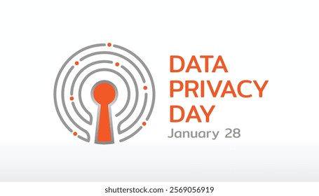 Data Privacy Day Design. International day on January 28. An annual raise awareness of all things privacy and data protection. Flat vector illustration.