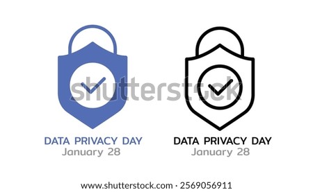 Data Privacy Day Design. International day on January 28. An annual raise awareness of all things privacy and data protection. Flat vector illustration.