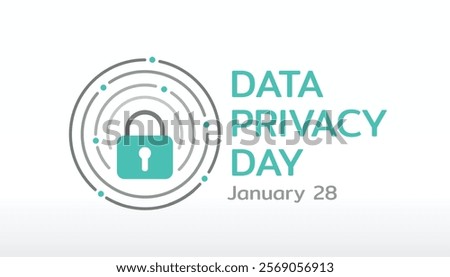 Data Privacy Day Design. International day on January 28. An annual raise awareness of all things privacy and data protection. Flat vector illustration.