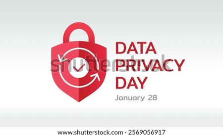 Data Privacy Day Design. International day on January 28. An annual raise awareness of all things privacy and data protection. Flat vector illustration.